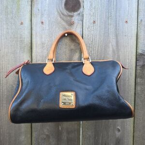 Dooney & Bourke Black and Tan Satchel